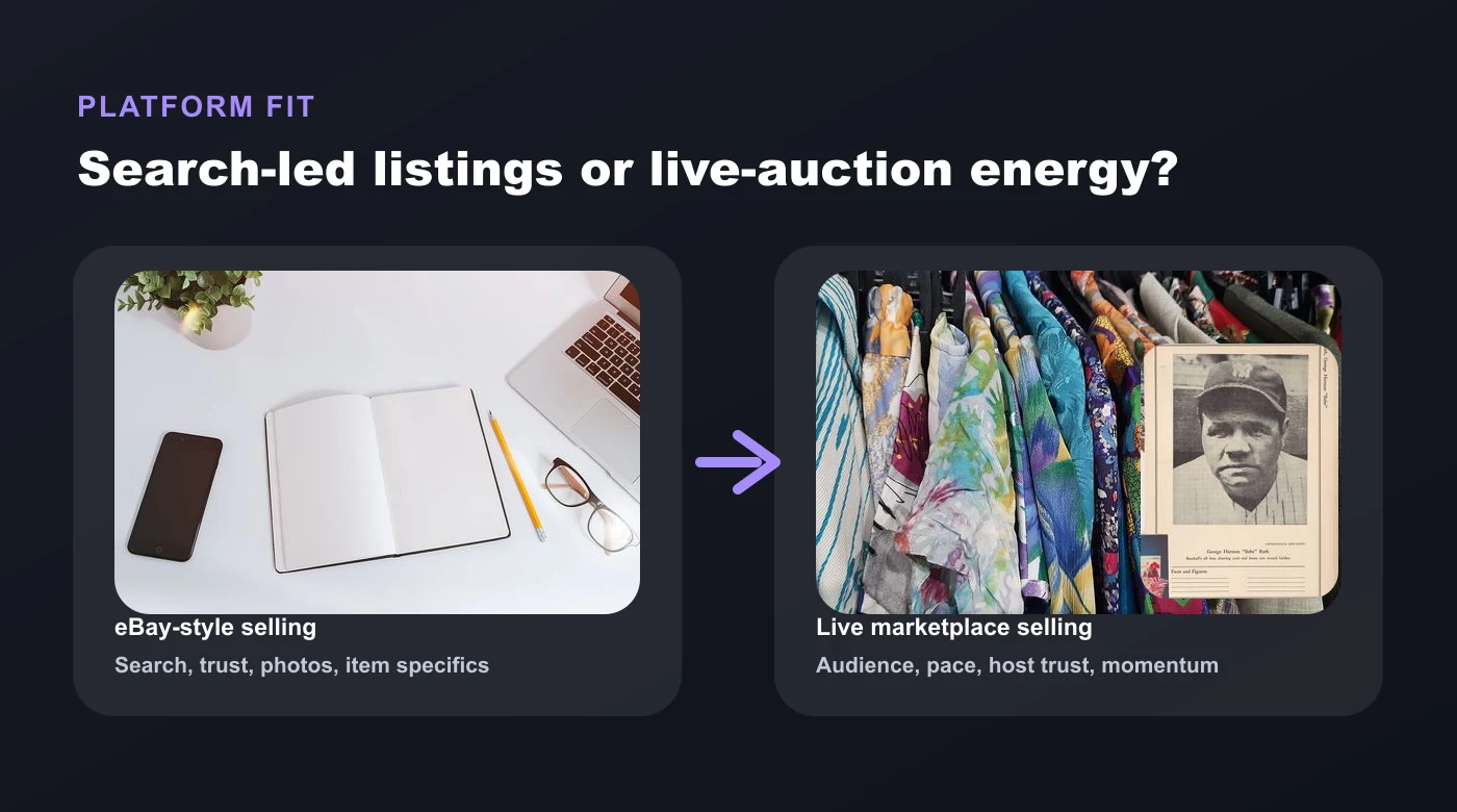 eBay Live vs Whatnot comparison for resale sellers.