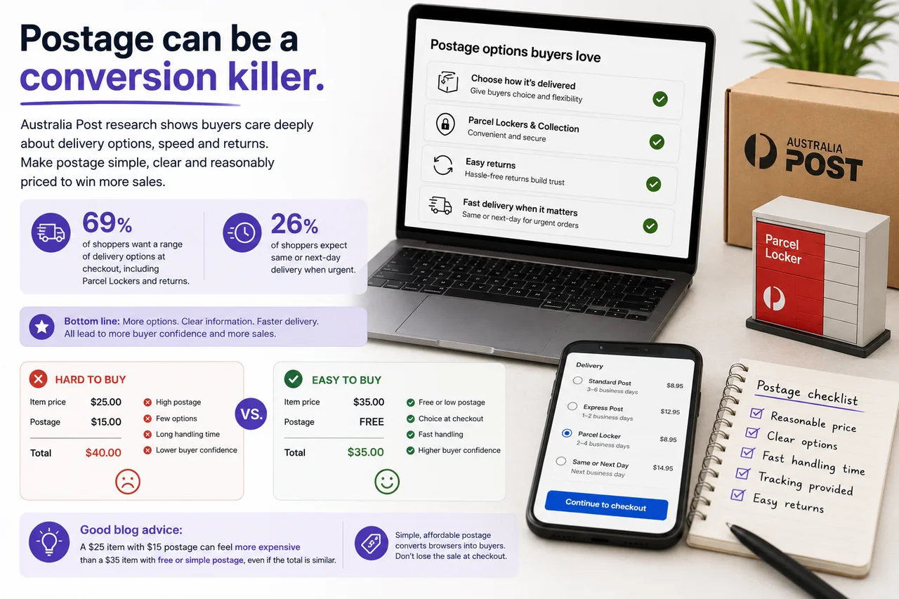 Postage can be a conversion killer for Australian eBay sellers.